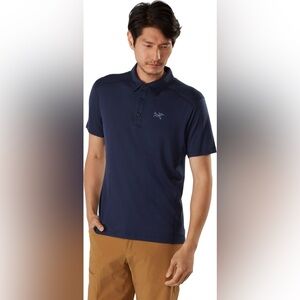 ARC'TERYX Pelion Polo Shirt wool blend navy blue size large